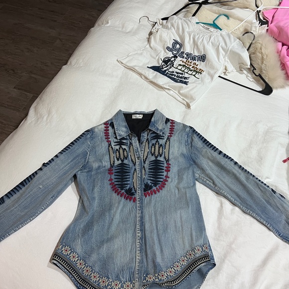 Tasha Polizzi beautiful shirt western turquoise buttons - Picture 9 of 10